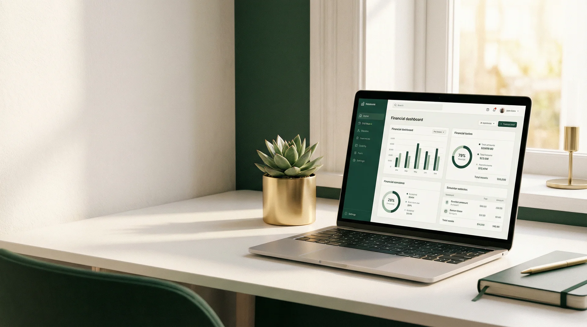 Organized workspace representing financial clarity